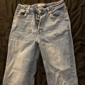 High waisted denim jeans